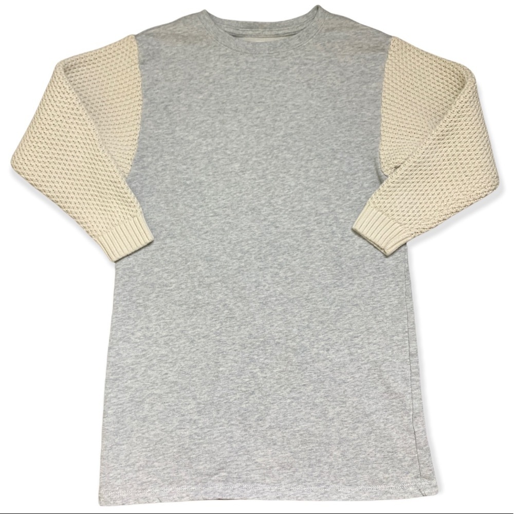 GYMBOREE Woven Jogger Dress With Waffle Knit Long Sleeves Grey Girls 10-12Y